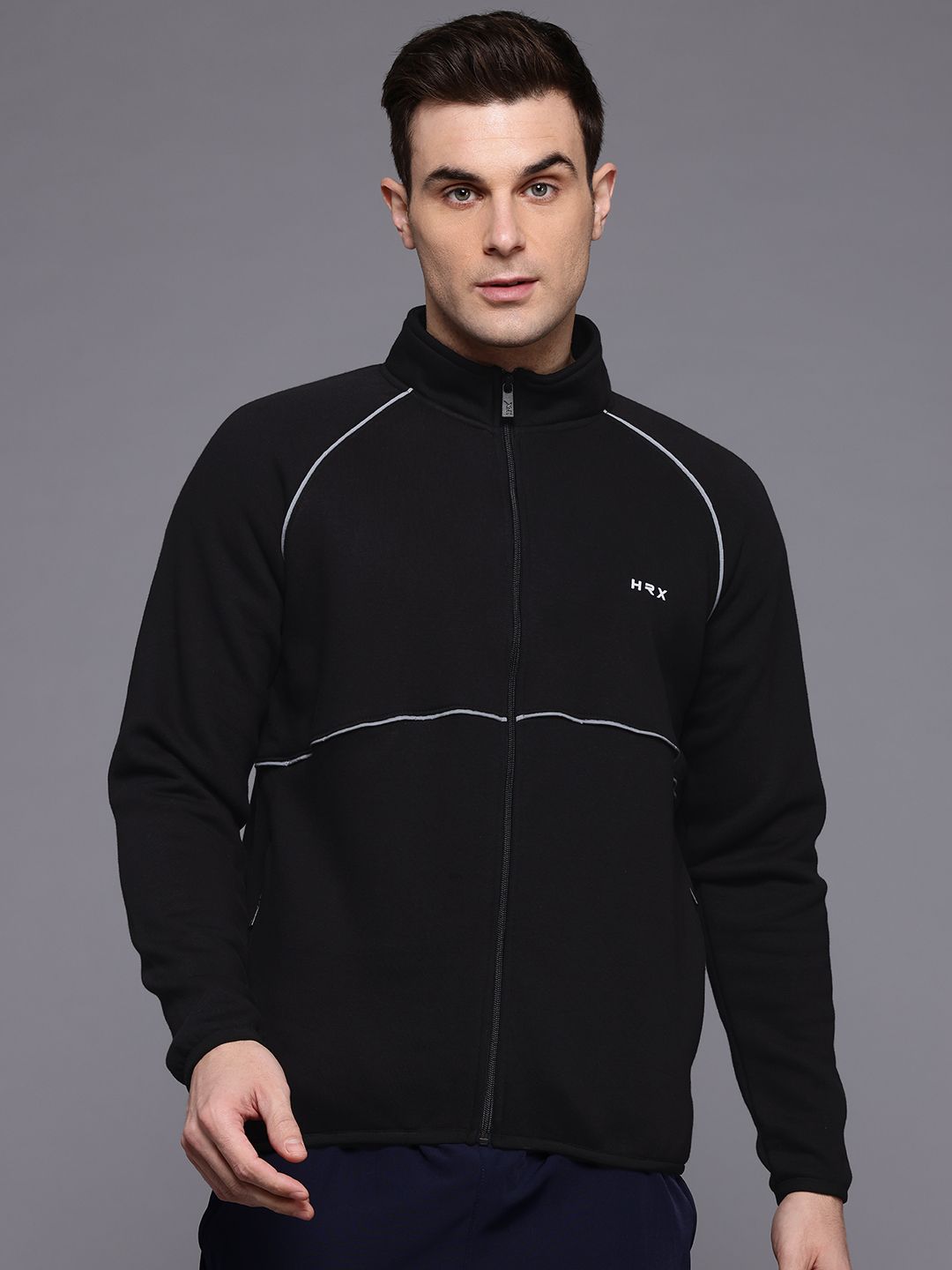 HRX by Hrithik Roshan Mock Collar Raglan Sleeve Training Sweatshirt