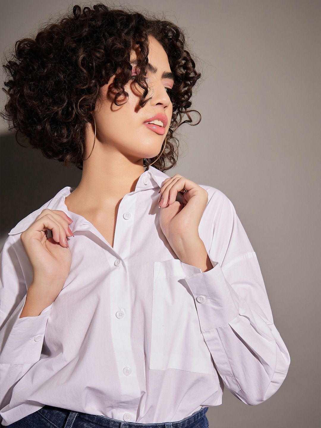 SASSAFRAS White Oversize Pure Cotton Casual Shirt