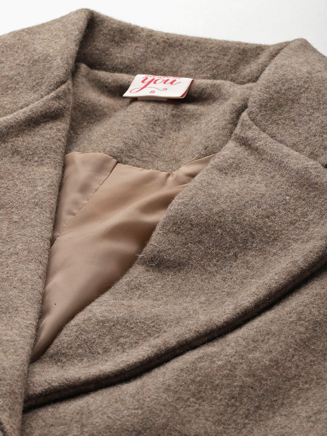 all about you Regular Fit Overcoat with Waist Tie Up