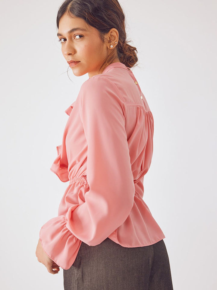The Label Life Cinched Waist Ruffle Top