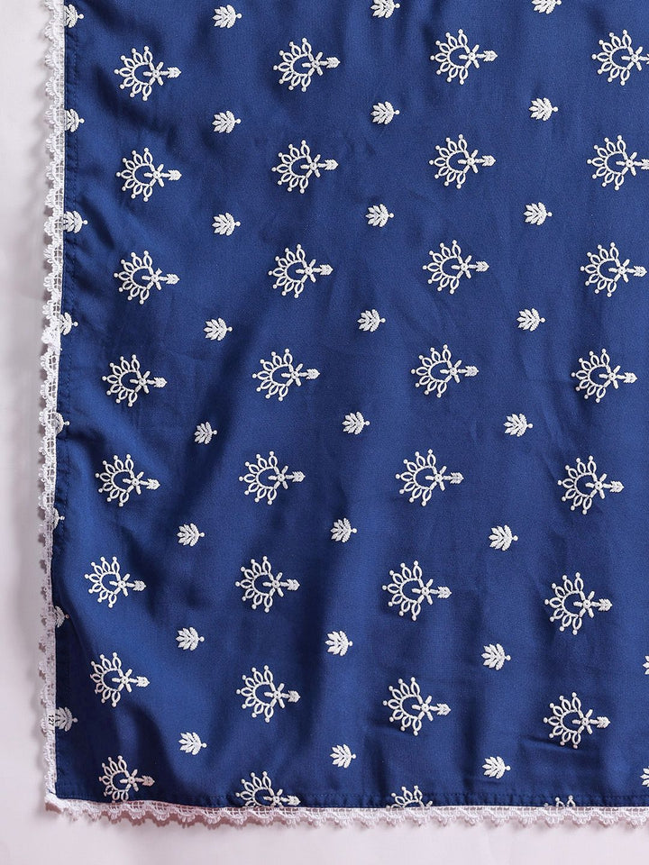 Anouk Floral Print Kurta with Trousers & Dupatta