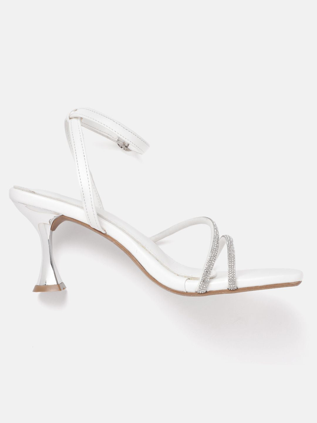 Lino Perros Rhinestones Embellished Mid-Top Party Slim Heels
