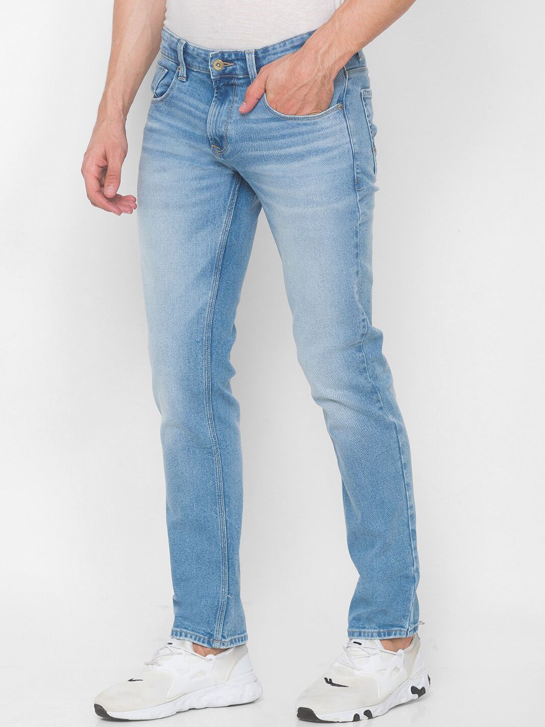 SPYKAR Men Blue Relaxed Fit Heavy Fade Pure Cotton Jeans