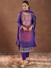Libas Women Bandhani Printed Regular Kurta with Trousers & With Dupatta