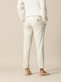 Mr Bowerbird Men Solid Tailored Pleated Trousers