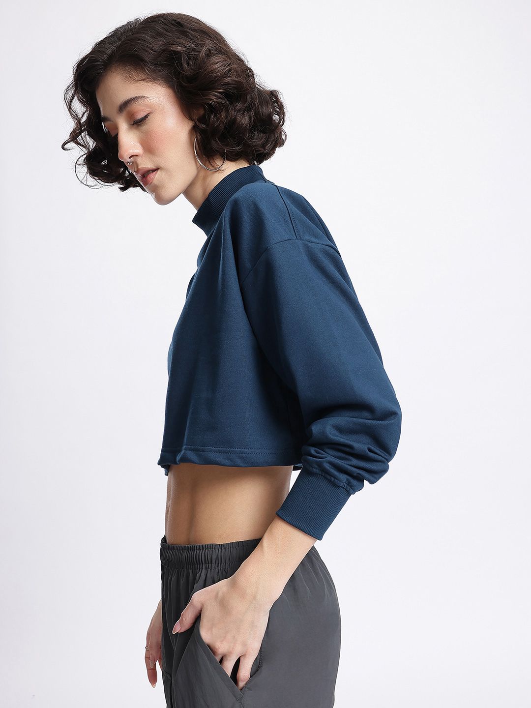 DressBerry Crop Printed Sweatshirt