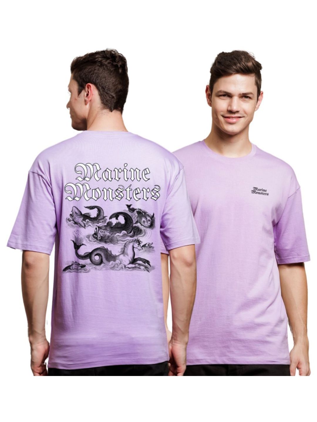 ADRO Men Biker Printed Raw Edge T-shirt