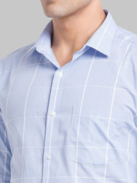 Park Avenue Slim Fit Windowpane Checked Organic Cotton Formal Shirt