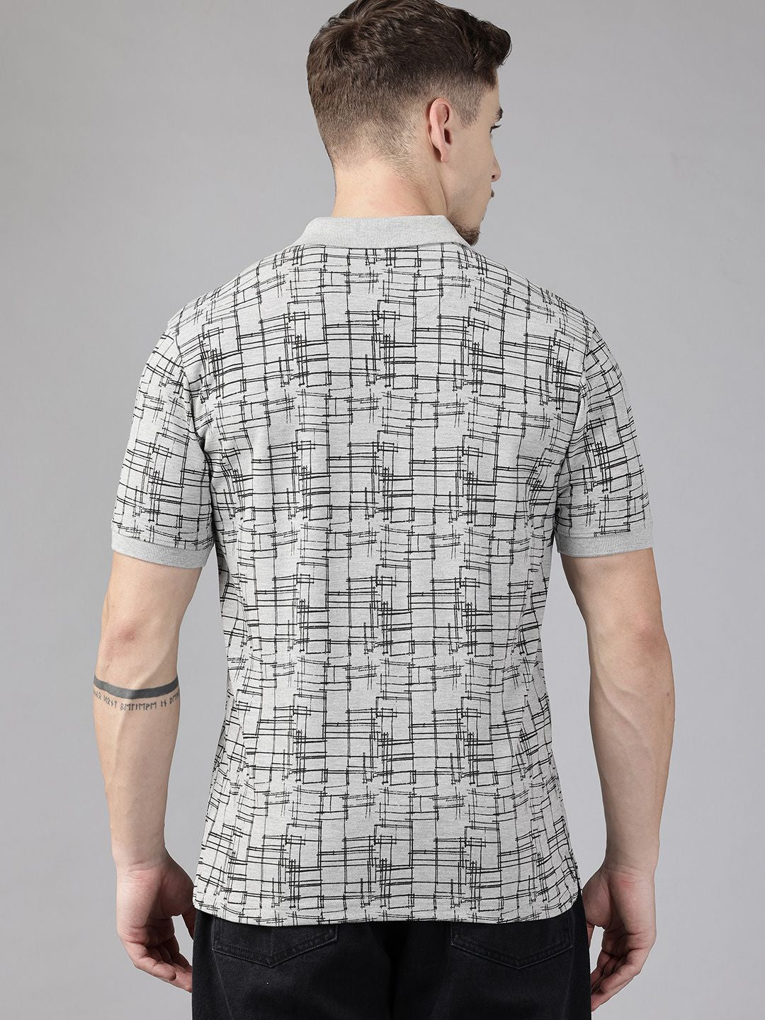 Park Avenue Abstract Printed Polo Collar T-shirt