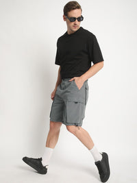 Bene Kleed Men Relaxed Fit Pure Cotton Cargo Shorts with Adjustable Hem