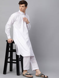 SOJANYA Lelaki Putih Solid Kurta Lurus