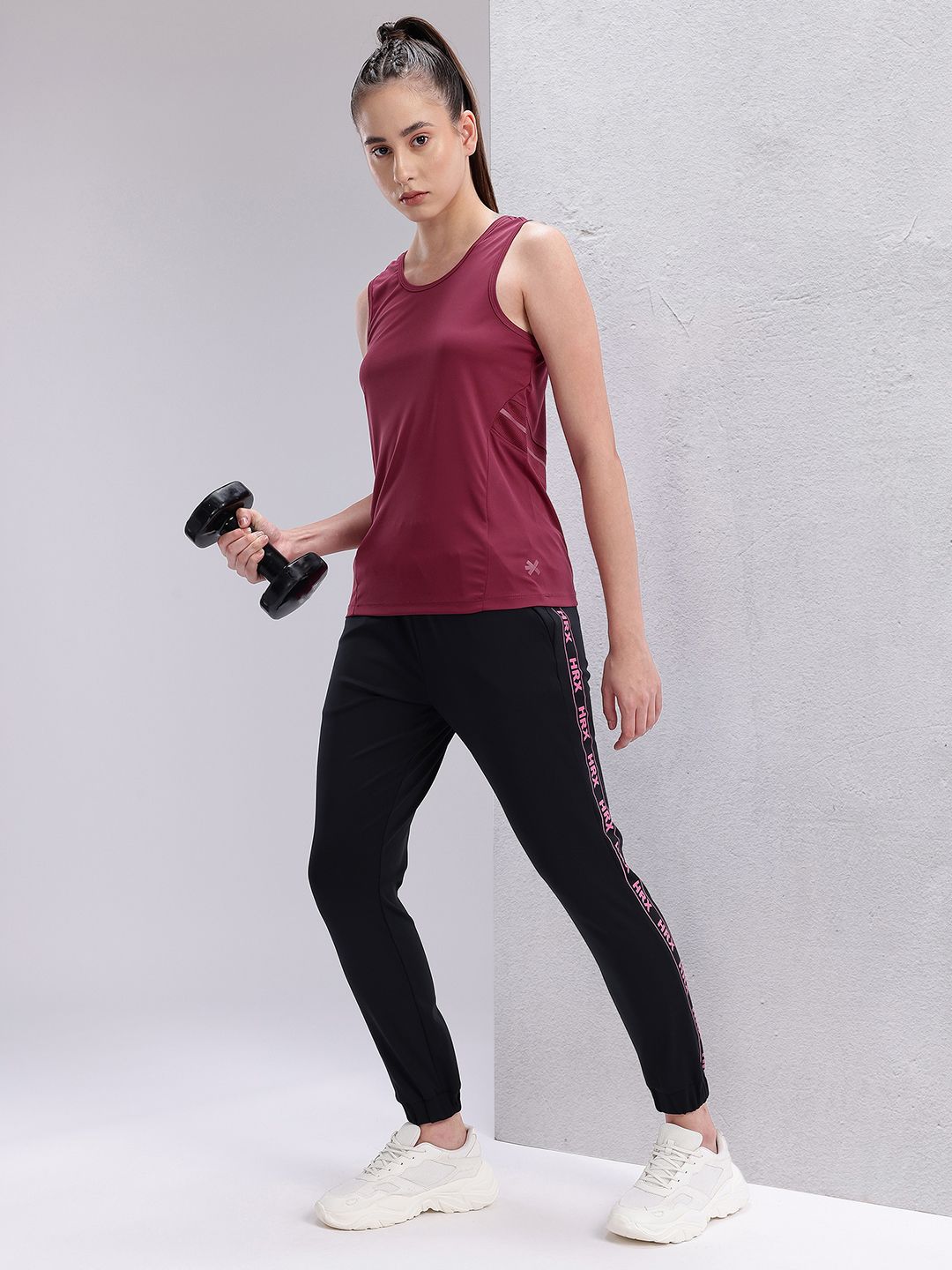 HRX by Hrithik Roshan Women Rapid-Dry Round Neck Training Tshirt with Mesh Detail