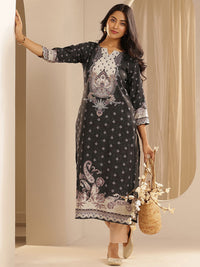 Libas Ethnic Motifs Printed Crepe Straight Kurta