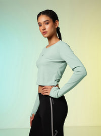 HRX by Hrithik Roshan New Era Story Rapid-Dry Cut Out Running Crop T-shirt