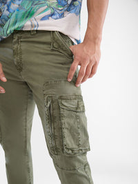 SPYKAR Men Regular-Fit Denim Cargos Trouser