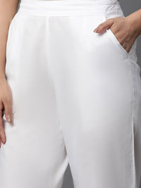 W Women Pure Cotton Straight Fit Cigarette Trousers