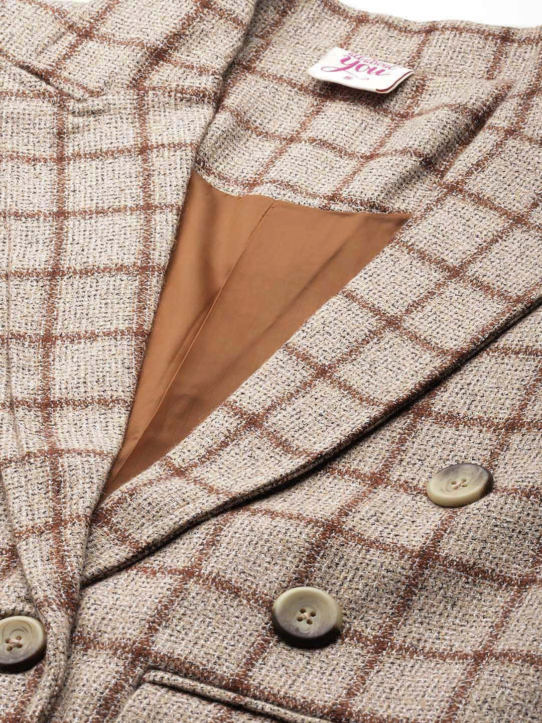 all about you Checked Single-Breasted Blazer & Skirt Set