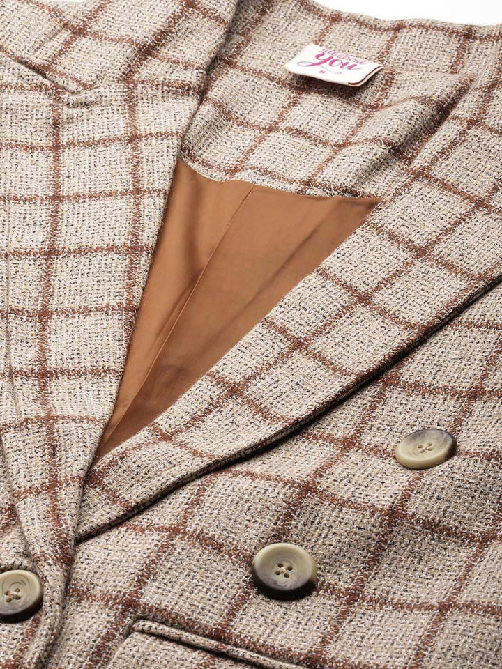 all about you Checked Single-Breasted Blazer & Skirt Set