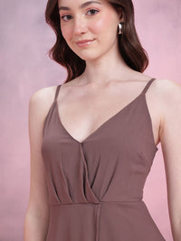 DressBerry Pleated Slit Wrap Maxi Dress
