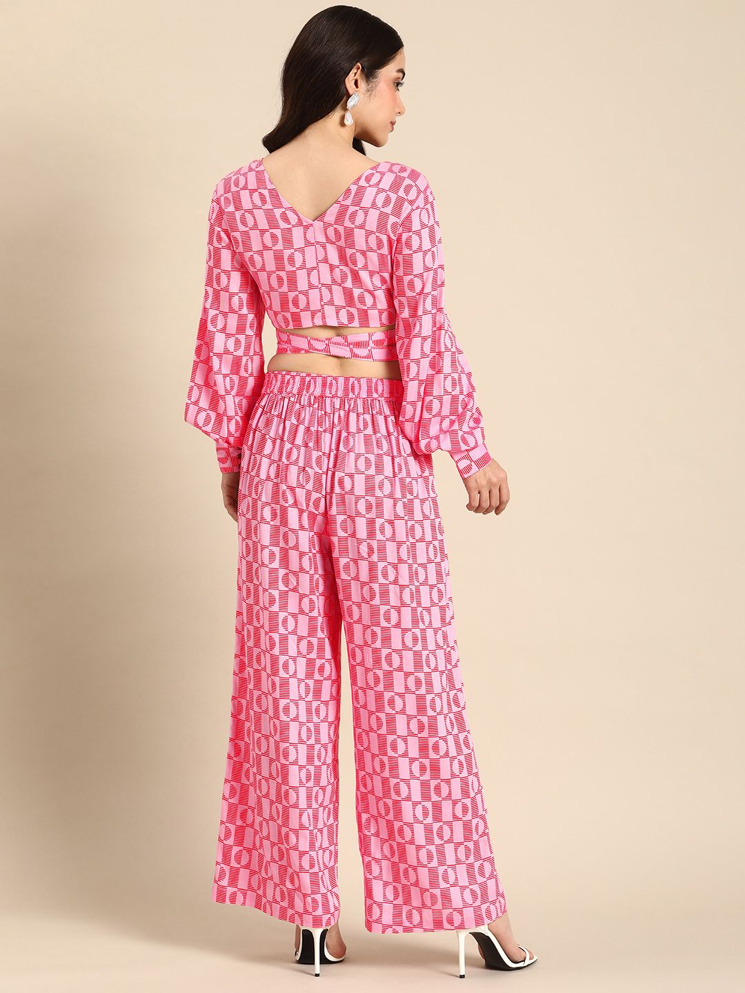 Anouk Printed Wrap Top with Palazzos