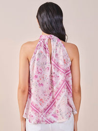 AND Women Abstract Print High Neck Sleeveless Top