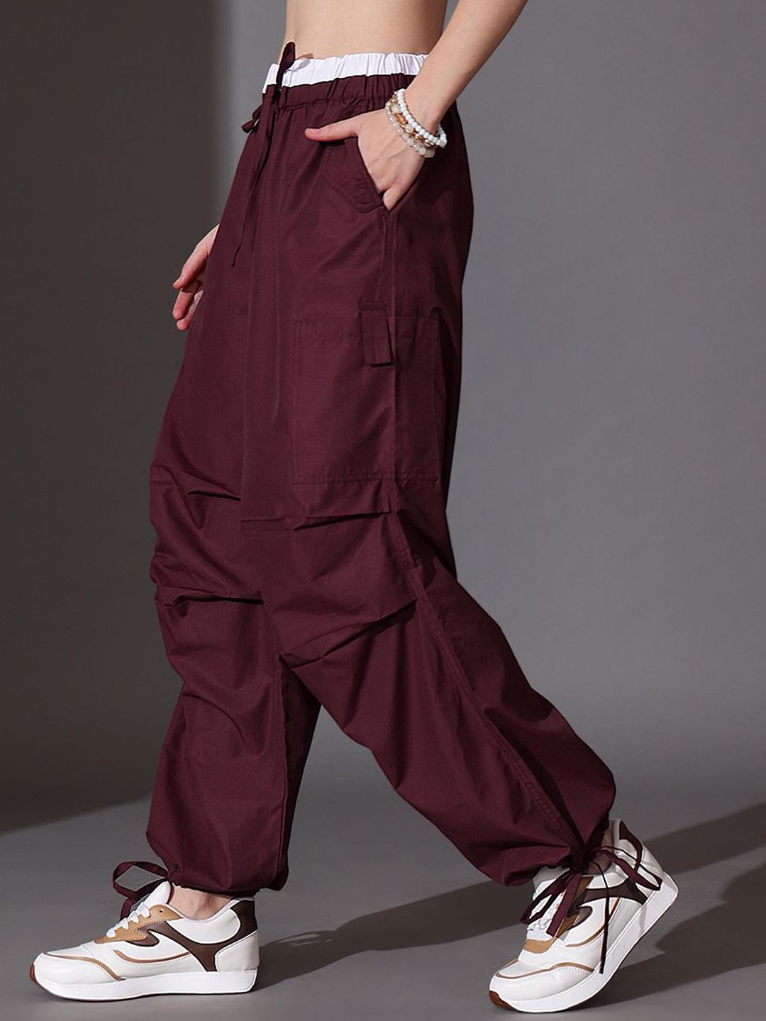STREET 9 Women Relaxed Loose Fit Parachute Trouser