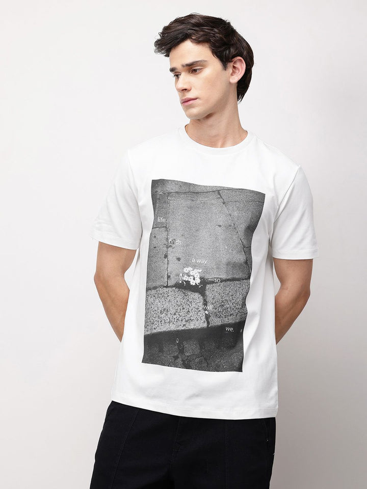 ether Men Grower Graphic Printed Comfort Fit T-shirt