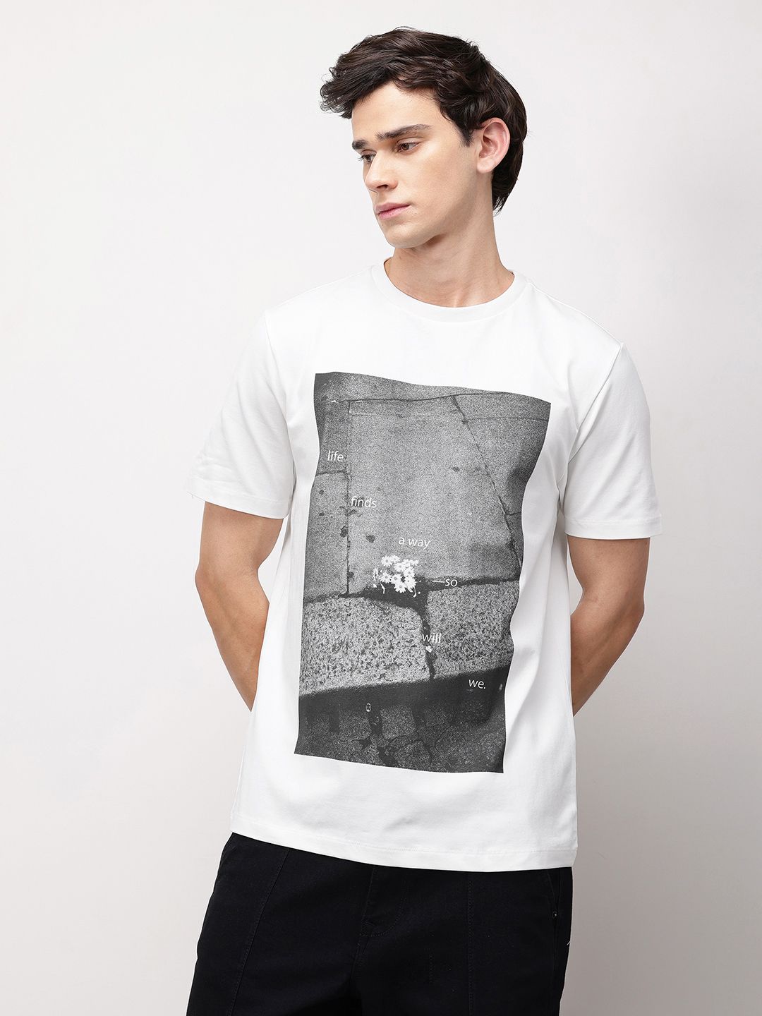 ether Men Grower Graphic Printed Comfort Fit T-shirt