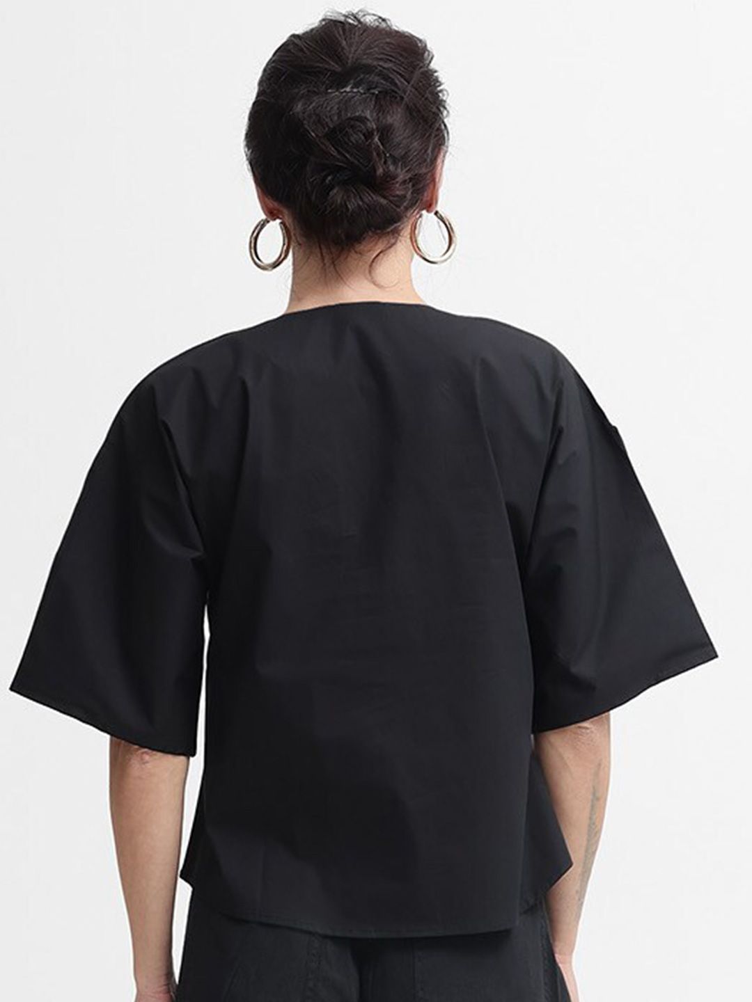 RAREISM Flared Sleeve Cotton Top