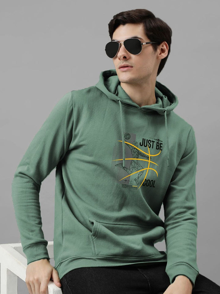 ADRO Men Printed Hooded Sweatshirt
