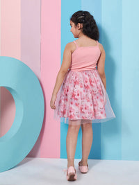pspeaches Girls Floral Printed Woollen Fit & Flare Dress