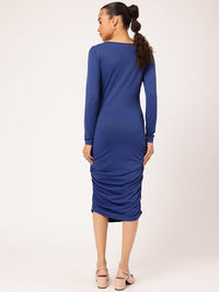 DressBerry Effortless Chic Bodycon Ruched Midi Dress