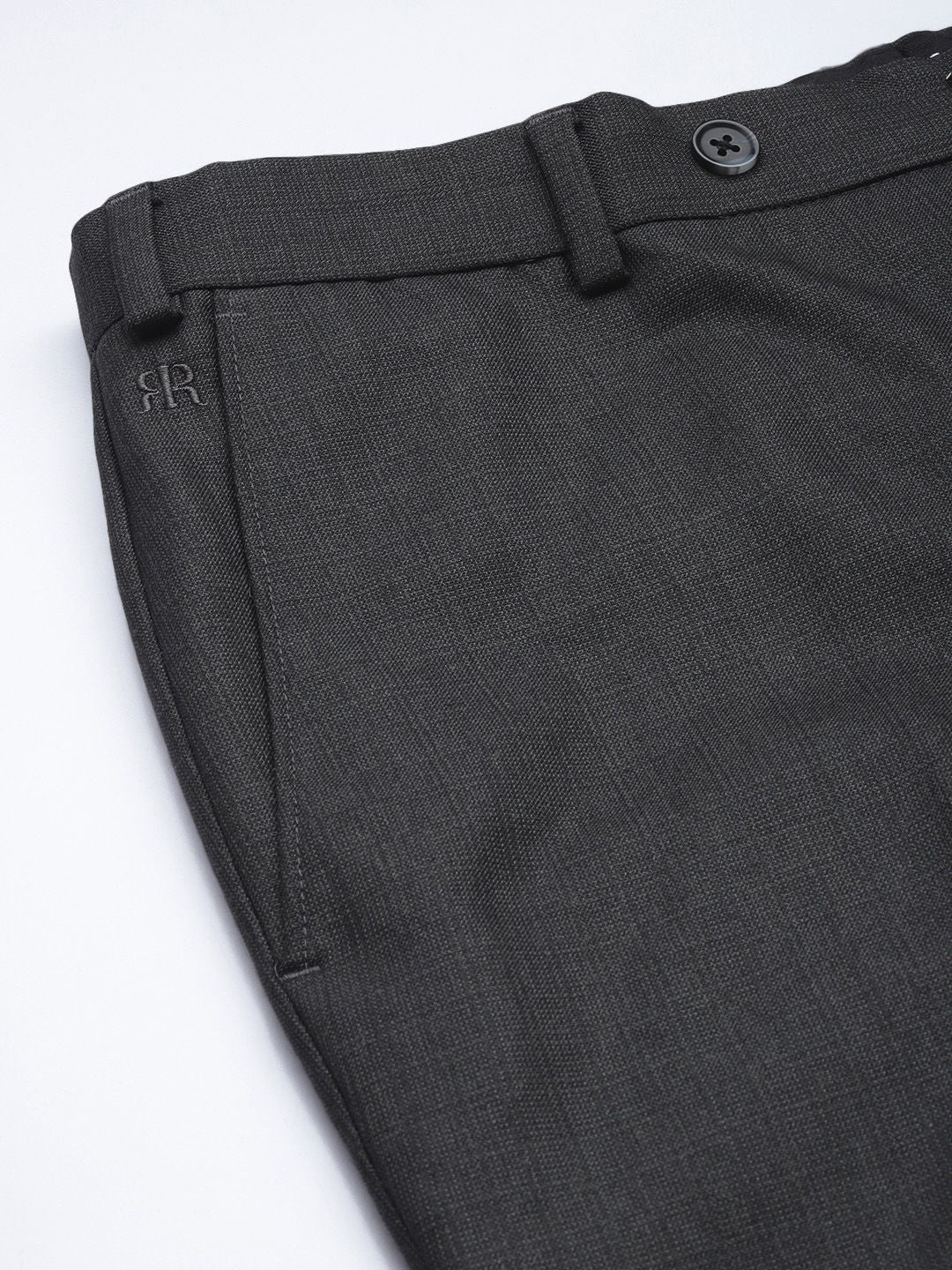 Raymond Men Grey Solid Slim Fit Wrinkle Free Formal Trousers