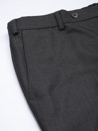 Raymond Men Grey Solid Slim Fit Wrinkle Free Formal Trousers