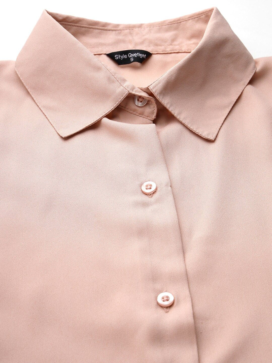 Style Quotient Nude Smart Spread Collar Formal Shirt
