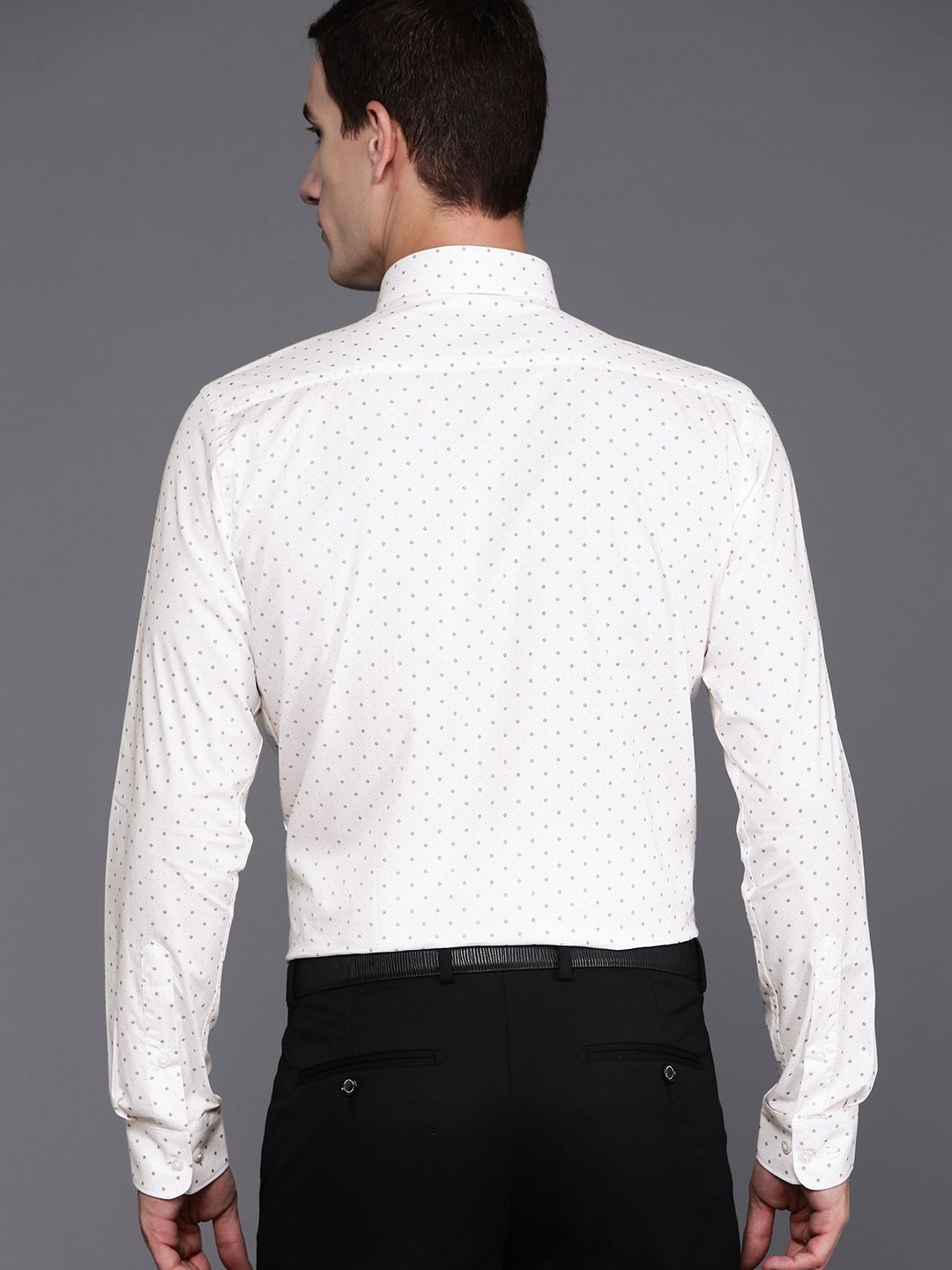 Raymond Men Printed Organic Cotton Slim Fit Opaque Formal Shirt