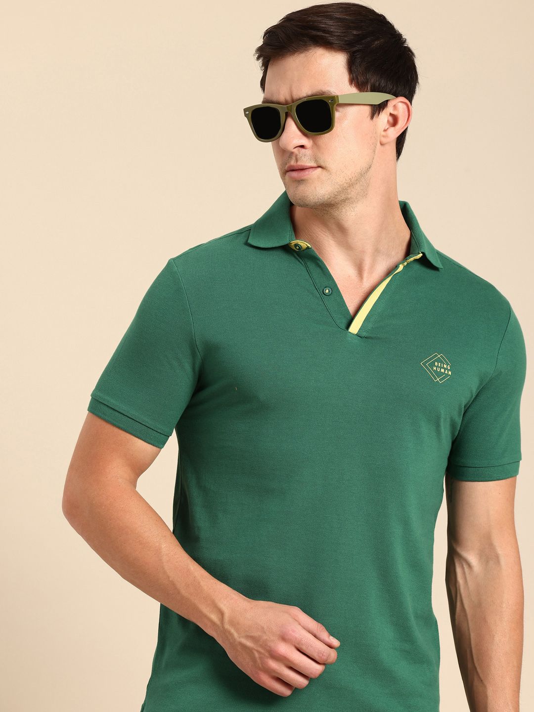 Being Human Polo Collar Pure Cotton T-shirt