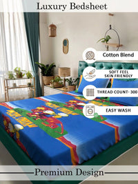 Moda Rapido X KLOTTHE Watak Kartun Biru & Merah 400 TC Cadar King dengan 2 Sarung Bantal