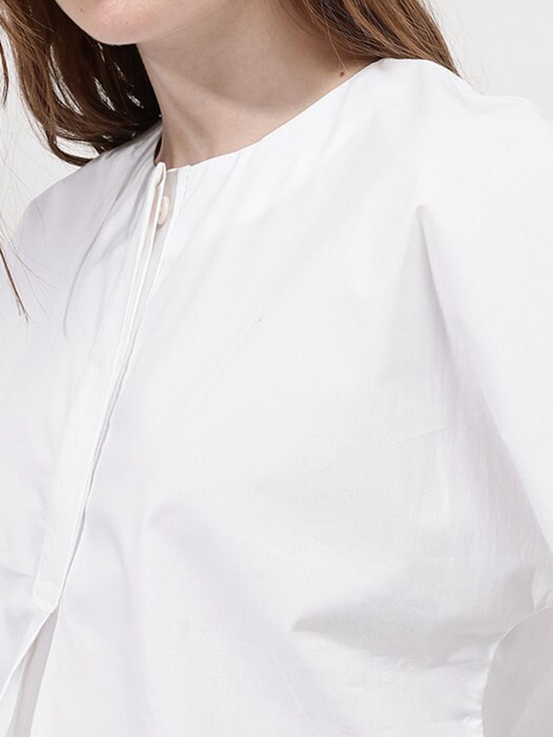 RAREISM Round Neck Flared Sleeve Cotton Top
