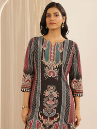 Libas Ethnic Motifs Printed Round Neck Straight Kurta with Palazzos