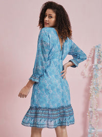 Athena Floral Printed Georgette Dress