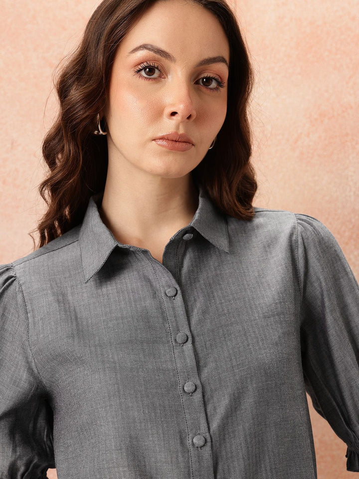 all about you Puff Sleeves Casual Shirt