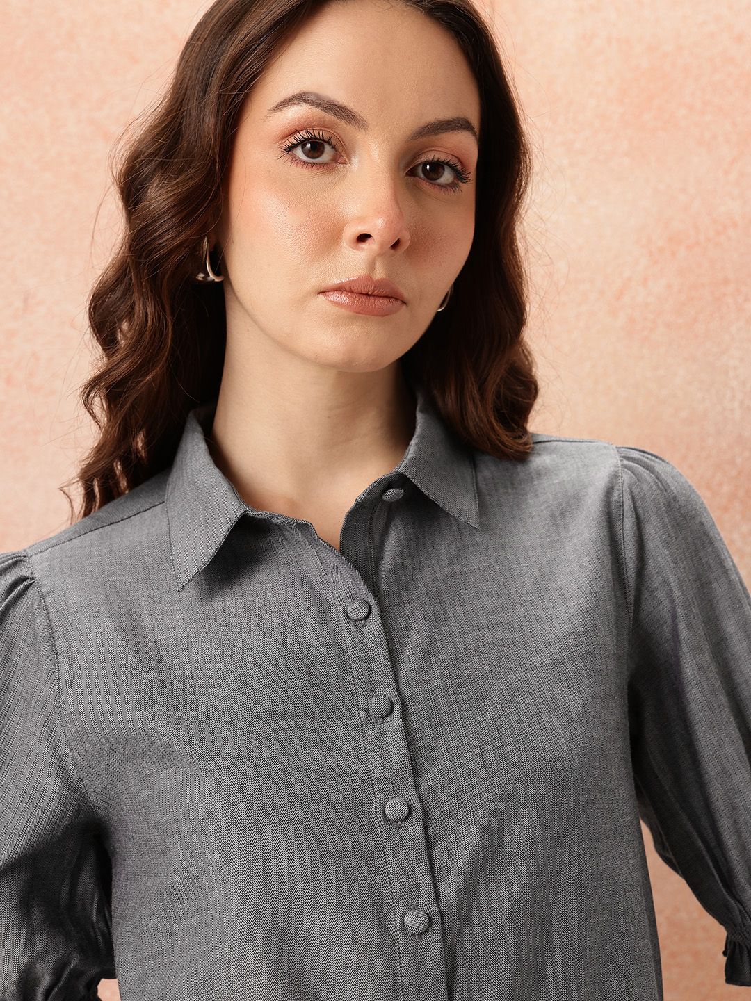 all about you Puff Sleeves Casual Shirt