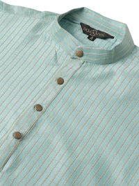 SOJANYA Striped Band Collar Straight Kurta