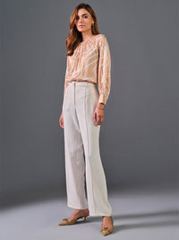 AND Abstract Printed Cuffed Sleeves Top