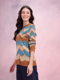 DressBerry Women Chevron Acrylic Pullover