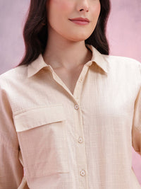 DressBerry Cotton Pocket Detail Casual Shirt With Toggles