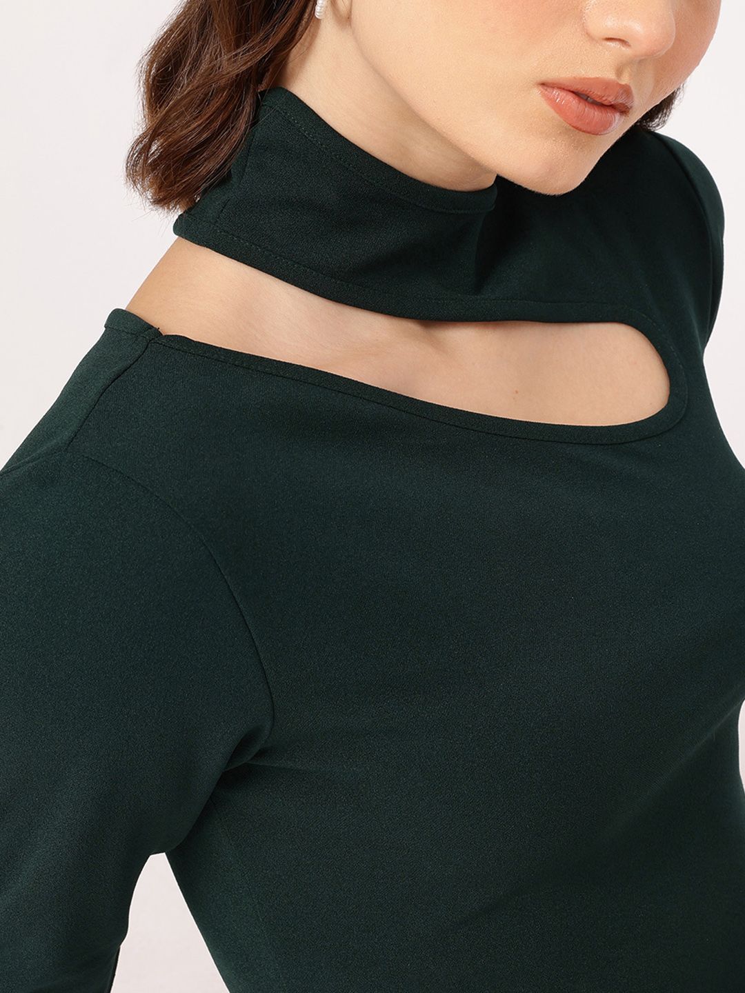 DressBerry Soft Edge Asymmetric Neck Sheath Mini Dress