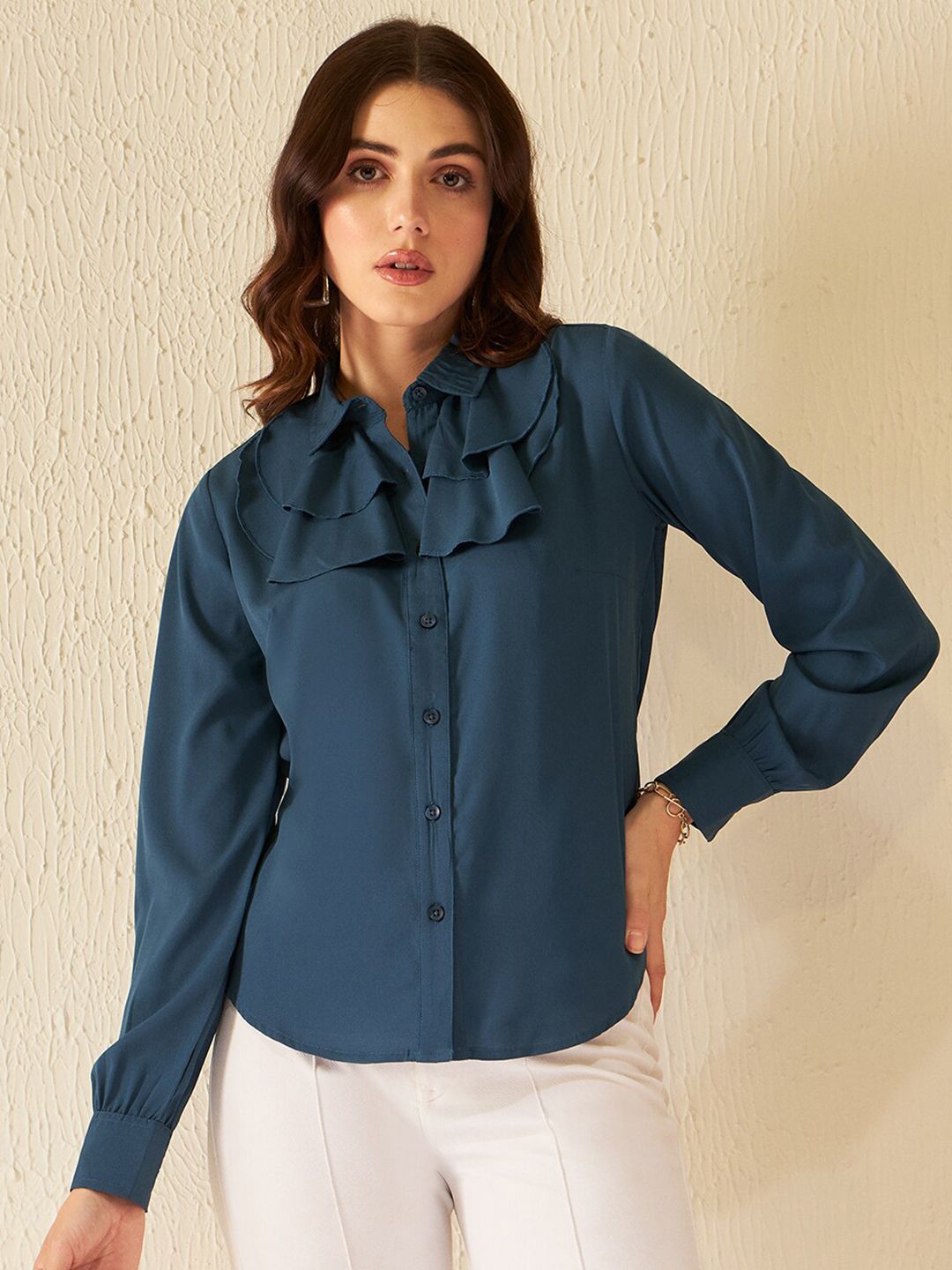 DENNISON Smart Ruffle Detail Casual Shirt