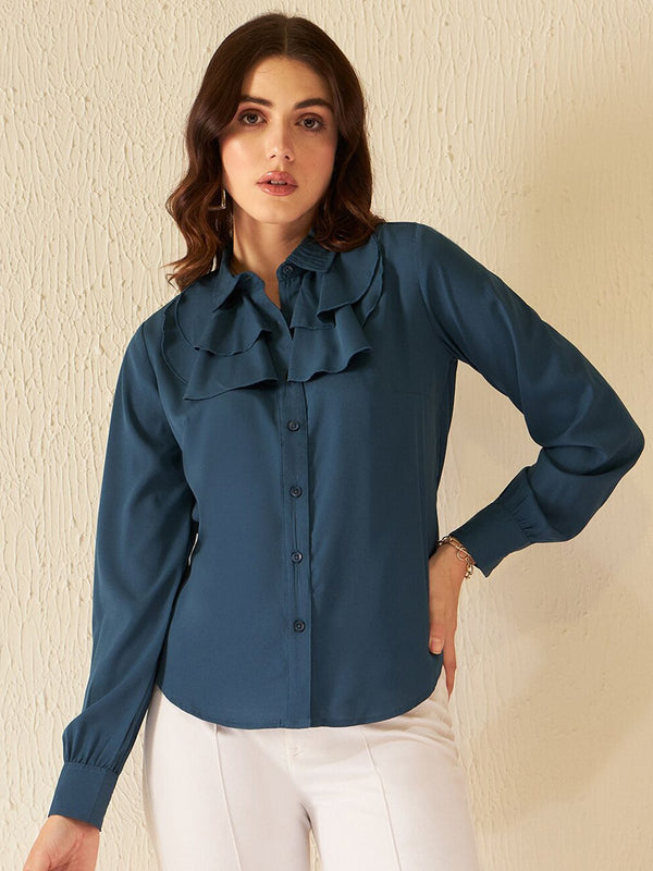 DENNISON Smart Ruffle Detail Casual Shirt